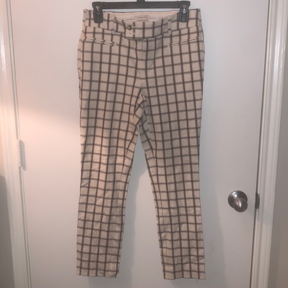 Anthropologie / the essential slim plaid pants / Size 2